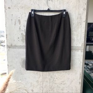 Linda Allard Ellen Tracy Wool Brown Pencil Skirt 8